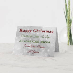 Christmas Brother & Sister In Law Across the miles Card