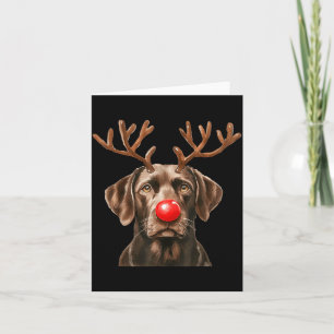 Christmas Brown Labrador Retriever Reindeer Dog Lo Card