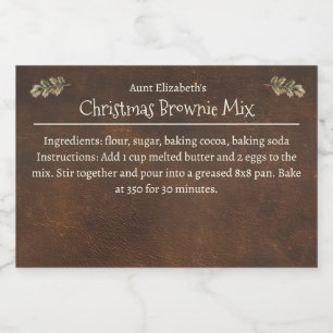 Christmas Brownie Baking Mix Personalised Food Label