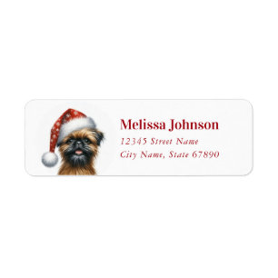 Christmas Brussels Griffon Return Address Label