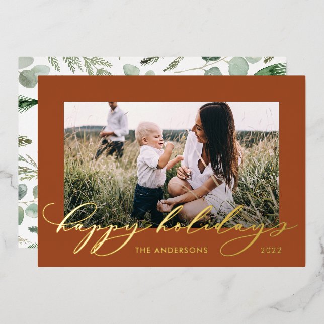 Christmas bterracotta 1 photo botanical script  (Front/Back)