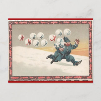 Christmas Bubbles Chase a Policeman Postcard