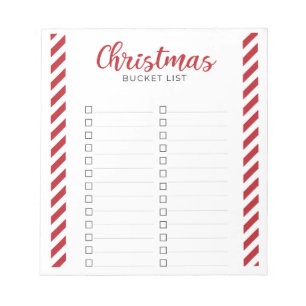 Christmas Bucket List Festive Checklist Design Notepad