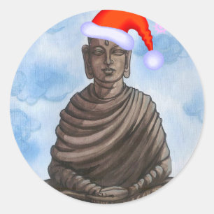 Christmas Buddha! Classic Round Sticker