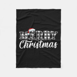 Christmas Buffalo Black And White Plaid For Men Wo Fleece Blanket