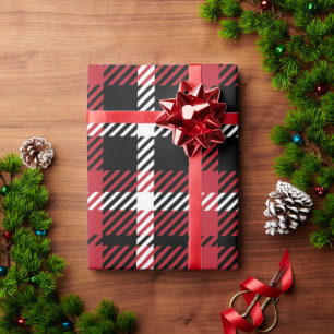 Christmas Buffalo Check Tartan Gingham Plaid Wrapping Paper