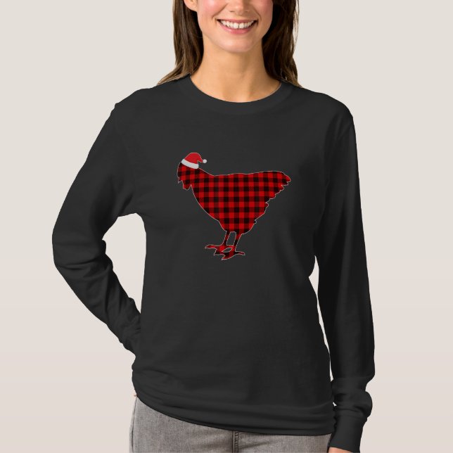 Christmas Buffalo Plaid Chicken Xmas Family Matchi T-Shirt (Front)