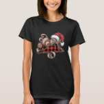 Christmas Buffalo Plaid Hand Plane with Santa Hat  T-Shirt<br><div class="desc">Christmas Buffalo Plaid Hand Plane with Santa Hat Men Women</div>