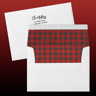 Christmas Buffalo Plaid Lined Envelope