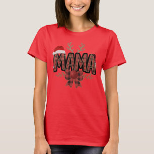 Christmas Buffalo Plaid Mama T-Shirt Festive
