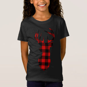 Christmas Buffalo Plaid Reindeer Deer Head X-mas G T-Shirt