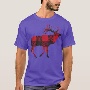 Christmas Buffalo Plaid Reindeer Happy Holidays Ru T-Shirt