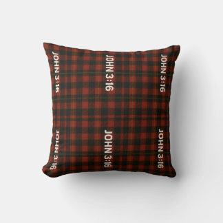 Christmas Buffalo Plaid Socks with John 3:16 Scrip Cushion
