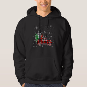 Christmas Buffalo Plaid Truck Pine Tree Hoodie
