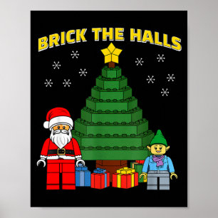 Christmas Building Bricks Brick The Halls Block Bu Poster