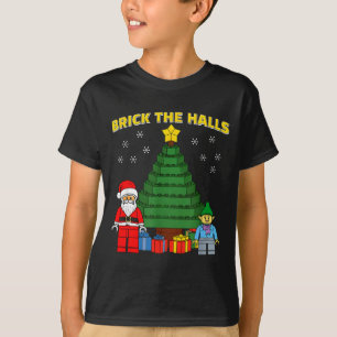 Christmas Building Bricks Brick The Halls Block Bu T-Shirt