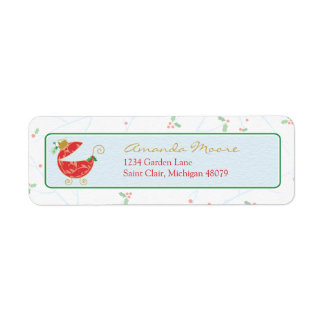 Christmas Bulb Baby Carriage Address Label
