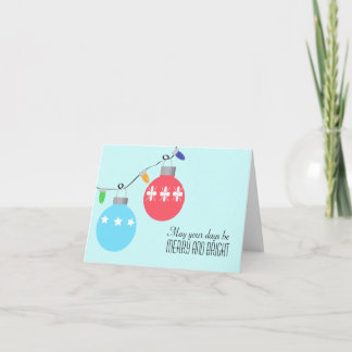 Christmas Bulbs and Lights Holiday Card