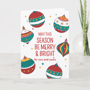 Christmas Bulbs Folded Greeting Card