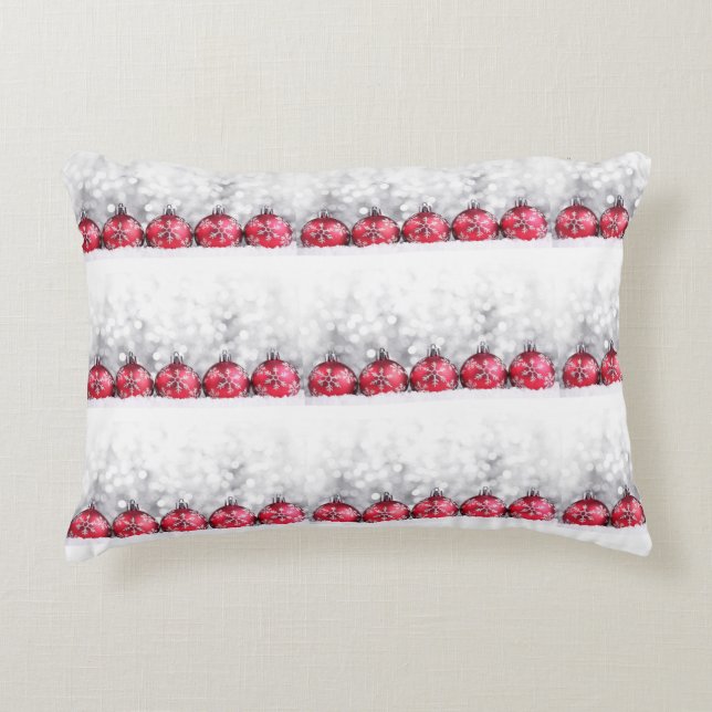 *CHRISTMAS BULBS GALORE** CHRISTMAS DECORATIVE CUSHION (Front)