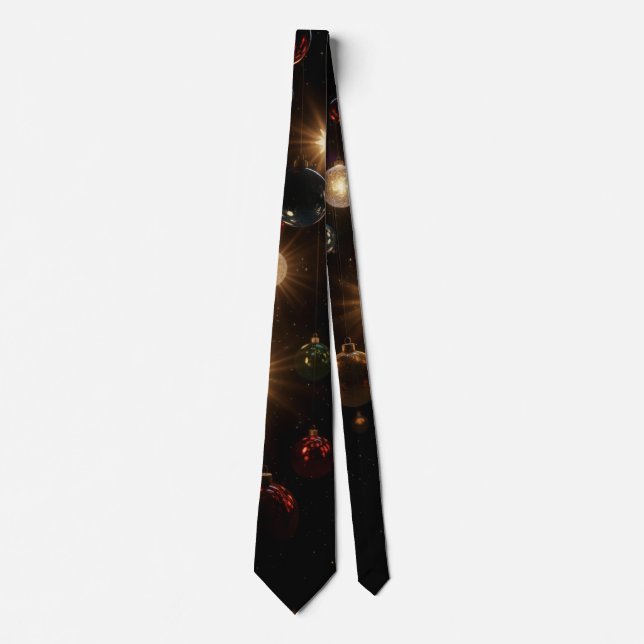 Christmas Bulbs Neck Tie AI Used (Front)