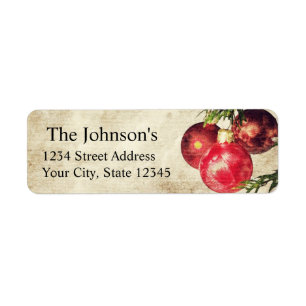 Christmas Bulbs Return Address Labels