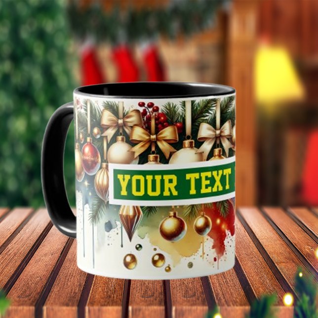 Christmas Bulbs Watercolour Coffee Mug (Creator Uploaded)
