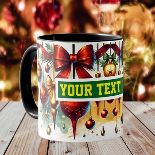Christmas Bulbs Watercolour Coffee Mug (Creator Uploaded)