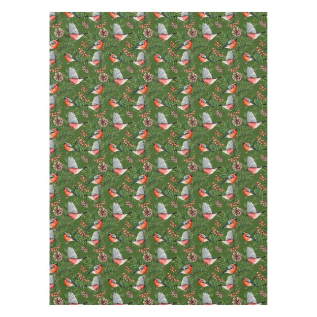 Christmas Bullfinch Pattern  Tablecloth (Front)