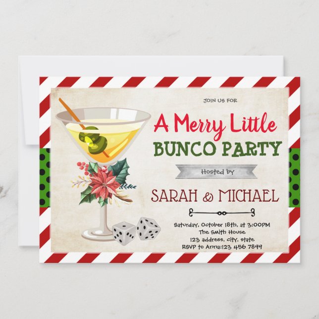 Christmas bunco party invitation (Front)