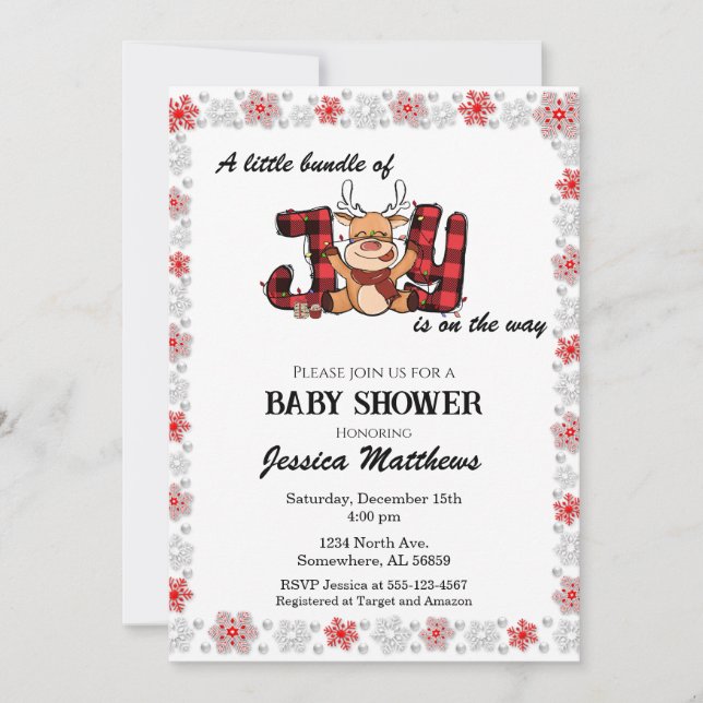 Christmas Bundle of Joy Baby Shower Invitation (Front)