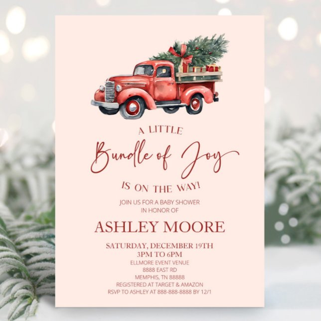 Christmas Bundle of Joy Christmas Baby Shower Invitation (Creator Uploaded)