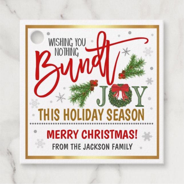 Christmas Bundt Cake Gift Tag (Front)