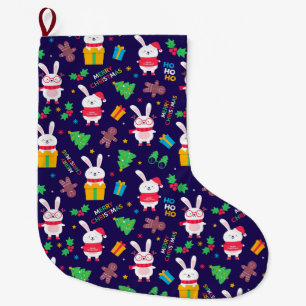 Christmas Bunnies Large Christmas Stocking