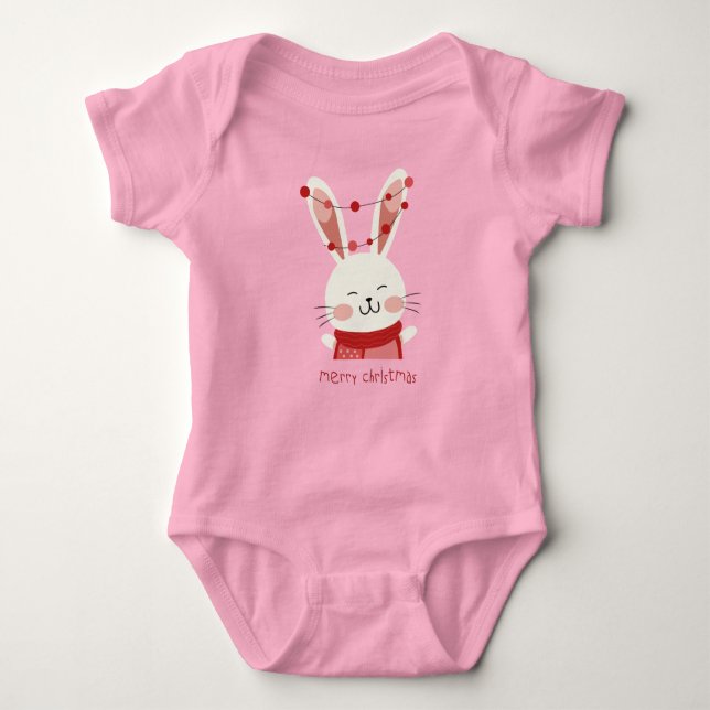 Christmas Bunny Baby Bodysuit (Front)