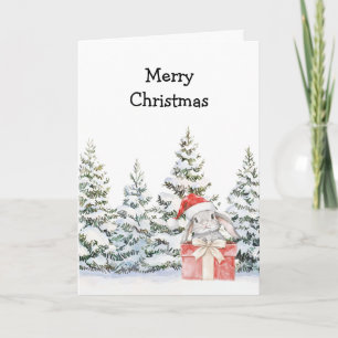 Christmas Bunny in a Box Card