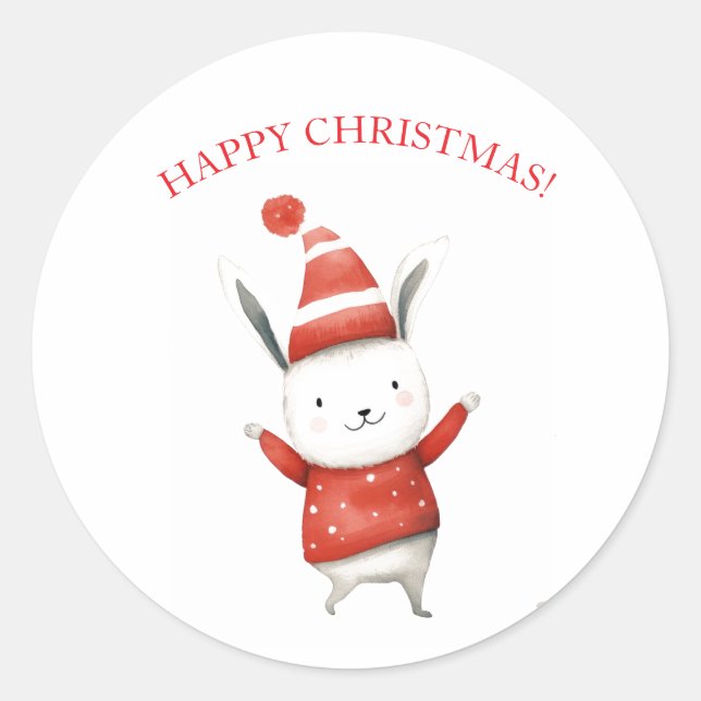 CHRISTMAS BUNNY JUMPING STICKERS (Front)