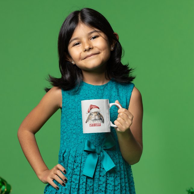 Christmas Bunny Personalised Kids Mug (Personalized Christmas Mug Keepsake)