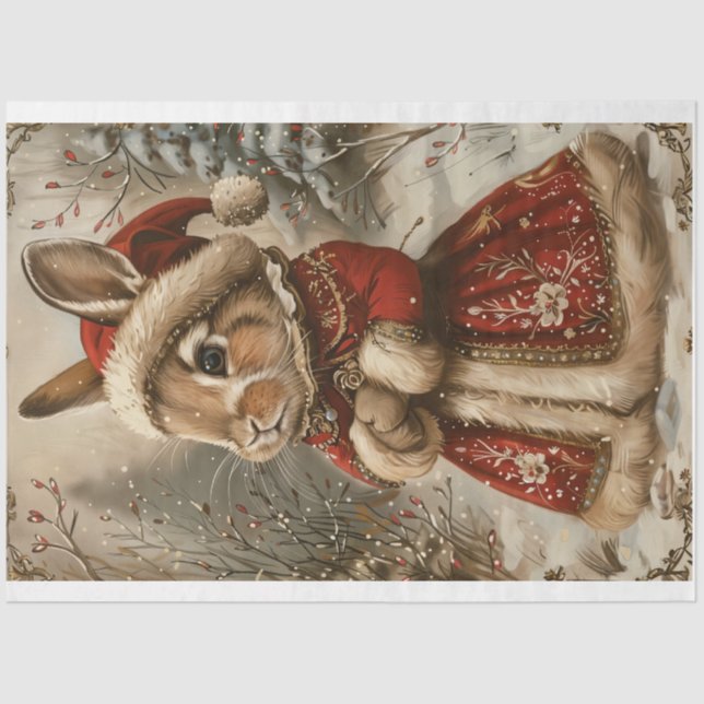 Christmas Bunny Tissue Paper (Front)