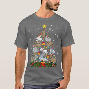 Christmas Bunny Tree Funny Rabbit Lover Xmas Decor T-Shirt