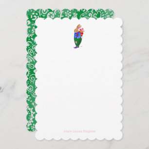 Christmas Bunny with paisley Card