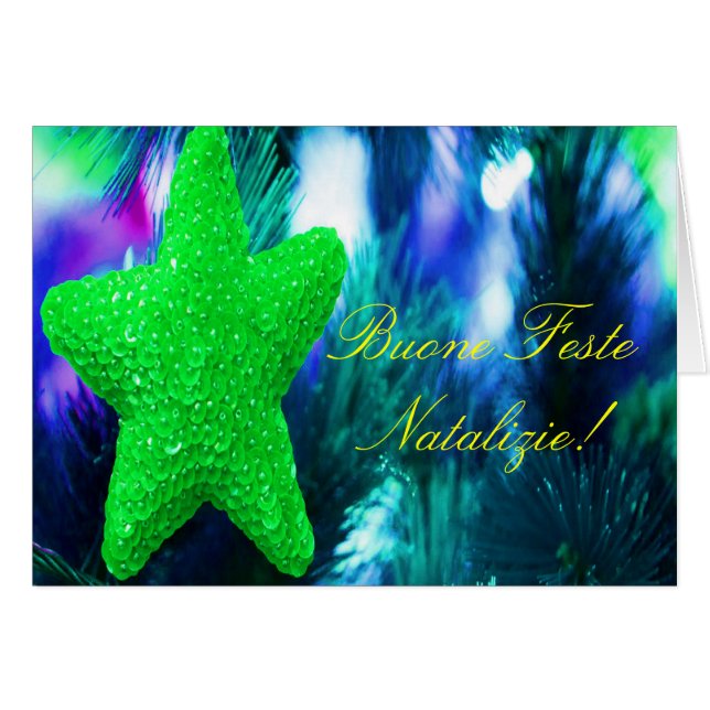 Christmas Buone Feste Natalizie Green Star III (Front Horizontal)