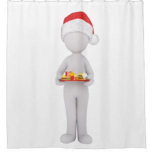 christmas burger santa shower curtain