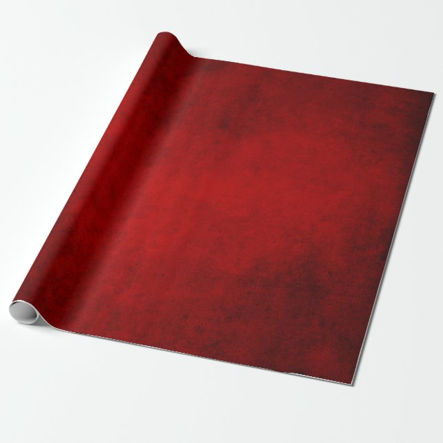 Christmas Burgundy Red Grunge Wrapping Paper (Unrolled)
