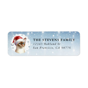 Christmas Burmese Cat Return Labels