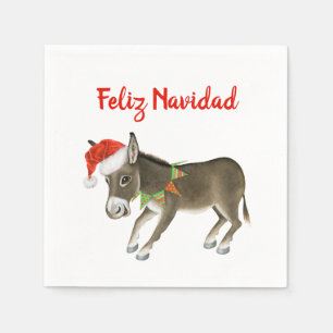 Christmas Burro Feliz Navidad Customisable Napkin