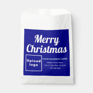 Christmas Business Blue Background Paper Bag