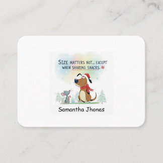 Christmas business card funny dog
