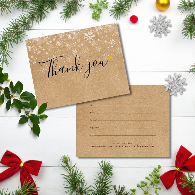 Christmas Business Gift Certificate Thank You Card (Creator Uploaded)