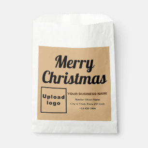 Christmas Business Light Brown Background Favour Bags